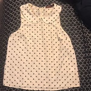 Cute Peter Pan collar polka dot blouse